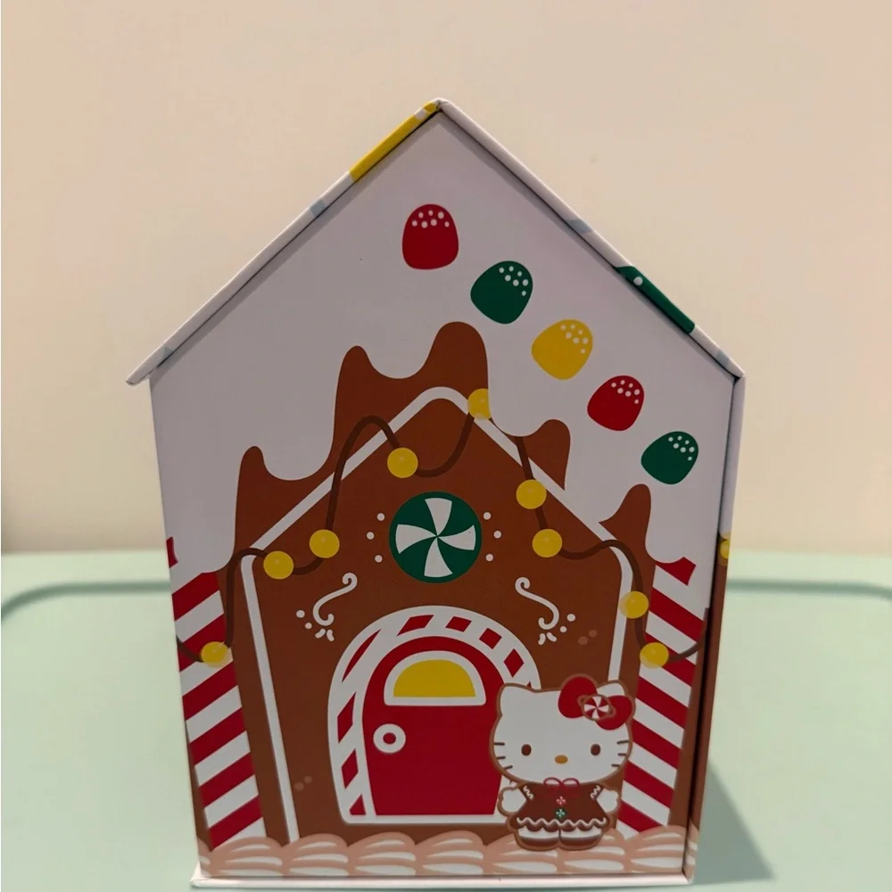 Festive Hello Kitty Plush Throw in Gingerbread House- NIB